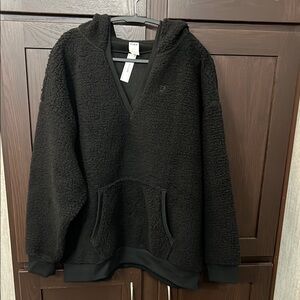 PINK Black Sherpa Hoodie